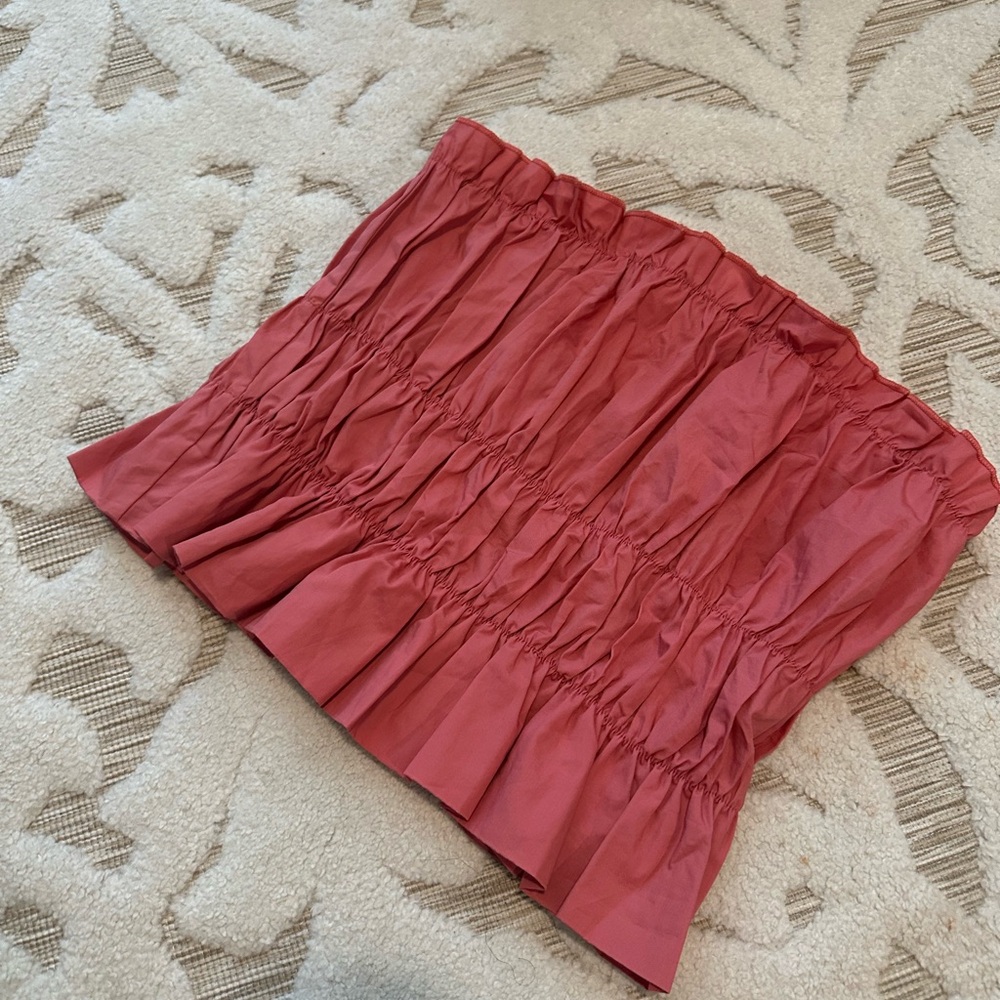 Pink ruched peplum tube top - Picture 3 of 3